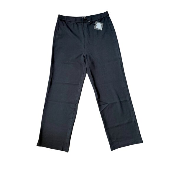 St. John Women Black Wool Blend Knit Pull-On Pants Size L Made In Mexico NWT - Picture 1 of 6